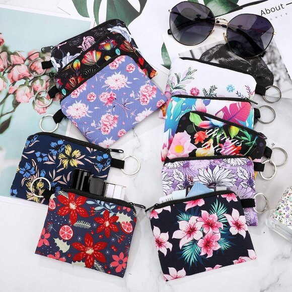 10 Pieces Small Coin Purse Boho Change Purse Pouch Mini Wallet Coin Bag with Zip - Picture 7 of 7